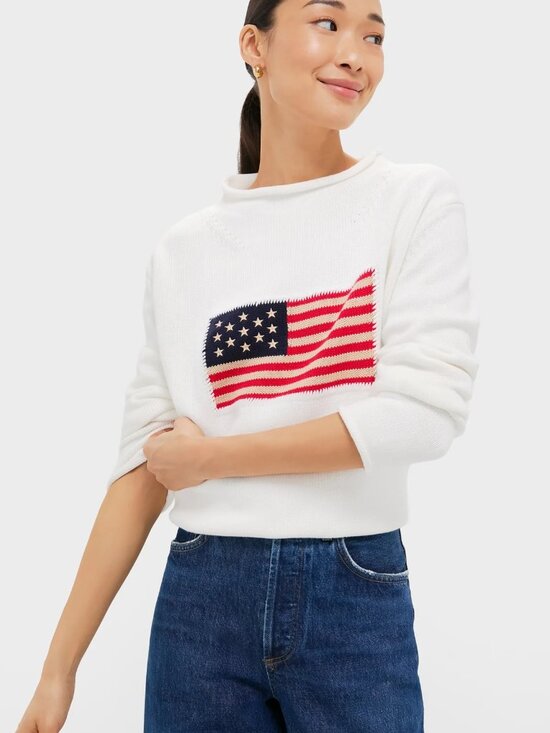 Tuckernuck Sweaters - Ivory Cotton Rollneck Americana Sweater